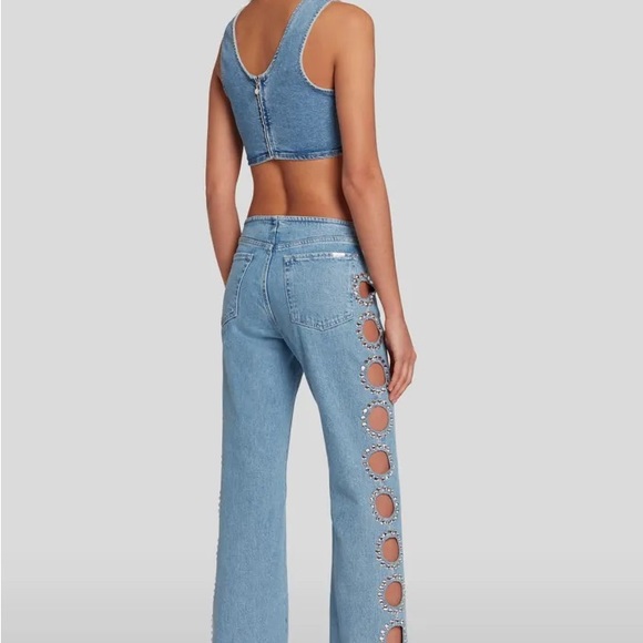 Seven For All Mankind Anna Dello Russo SLOUCHY BOOTCUT CRYSTALS JEANS - Picture 10 of 11